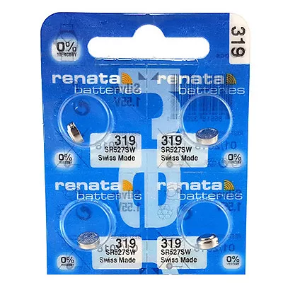 4 X Renata SR527SW 319 SR64 SB-AE 280-60 Watch Batteries • £4.19