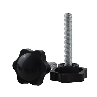 M4/5/6/8/10 Thumb Screws Six-petal Flower Star Black Plastic Hand Grip Knob Bolt • $1.99