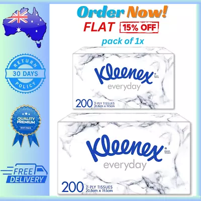 Kleenex Everyday 2 Ply Facial Tissues 200 Count Free Shipping Au • $4.29