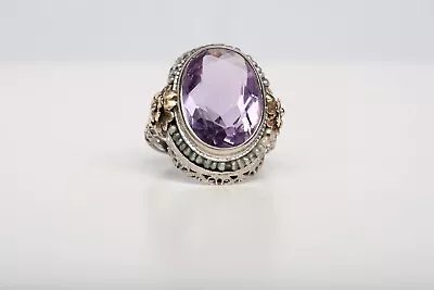 Ladies Vintage 1930's Large Amethyst 14k Two-Tone Ring • $395