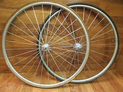 Vintage Wolber Profil Campagnolo Record 32h Bsa Threaded 700c Tubular Wheel Set • $299.99