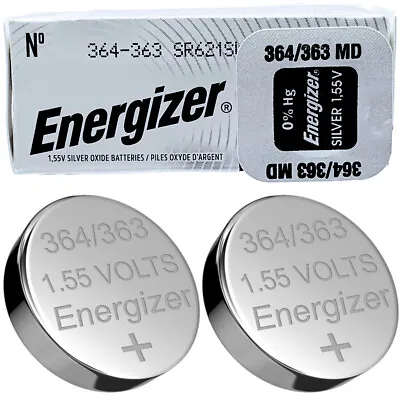 2 X Energizer AG1 364 SB-AG SR60 SR621SW Watch Batteries • £2.69