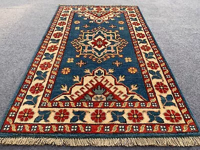 Authentic Hand Knotted Afghan Kazak Wool Area Rug 4.9 X 2.9 Ft (2147 HM) • £112.51