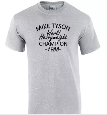 MIKE TYSON HW Heavyweight CHAMP Shirt  88 1988 Sport Gray Cotton T-Shirt Retro • $19.99