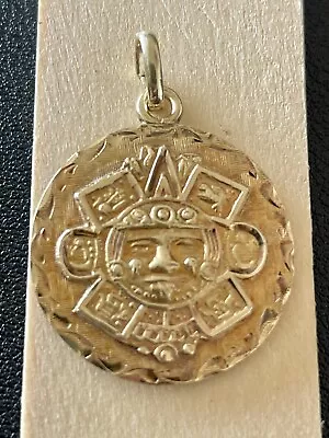 14k Yellow Gold Mayan Aztec Calendar Pendant. 8.2 Grams (C44) • $499