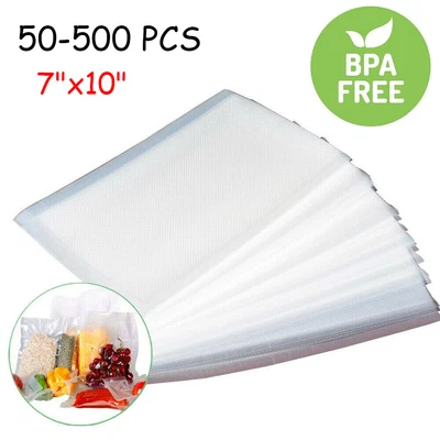 $9.99 • Buy 50-500 Quart 7 X10  Embossed Vacuum Sealer Bag Food Saver Storage Package 4Mil