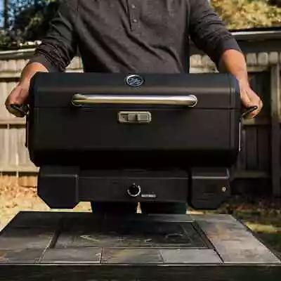 Portable Charcoal Grill And Smoker With Analog Temperature Control Black NEW • $264.54