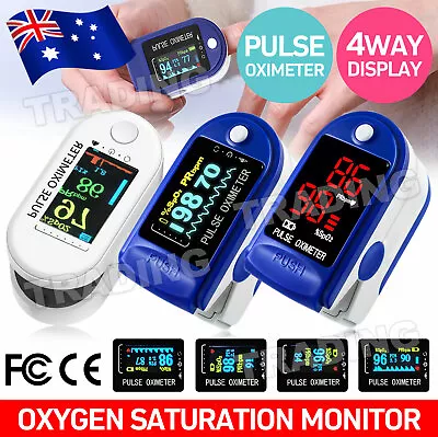 Professional Finger Pulse Oximeter Blood Oxygen Saturation Heart Rate Monitor AU • $10.95