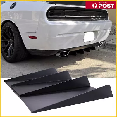 Universal 55cm Car 4 Shark Fin Rear Lower Bumper Wing Lip Diffuser Spoiler Decor • $43.95