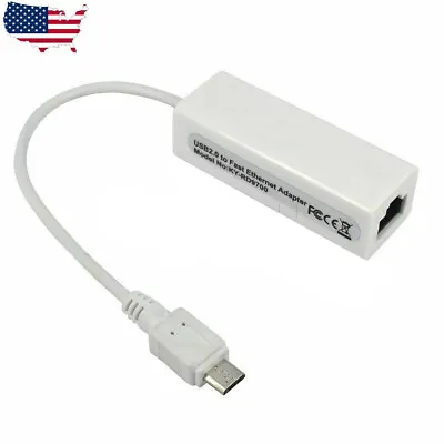 Micro USB 2.0 To Ethernet RJ45 Network Lan Adapter For Windows 10 8.1 8 Tablet • $7.98