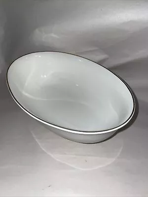 Vintage White With Gold Trim Oval Mayfair - Fine China Serving / Vegetable Bowl • £16.99