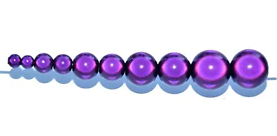 Pangaeawalker AAA Quality Round Miracle Beads 4 5 6 8 10 12 Mm Dark Purple • £1.99