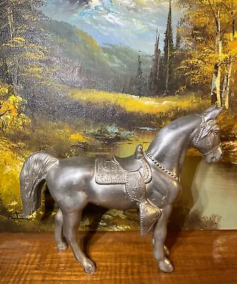 $30 • Buy Vintage Metal Carnival Horse Figurine Western Horse For Clock