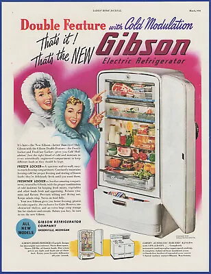 Vintage 1949 GIBSON Electric Refrigerator Kitchen Appliance 1940's Print Ad • $9.71