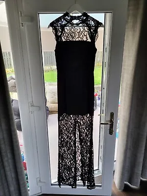 Jarlo (ASOS Tall) Black Lace Dress Size 10 • £20