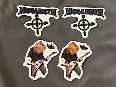 Lot (4) MEGADETH 2  To 2 3/4   Band Logo STICKERS Fast! FREE SHIP! Dave Mustaine • $8