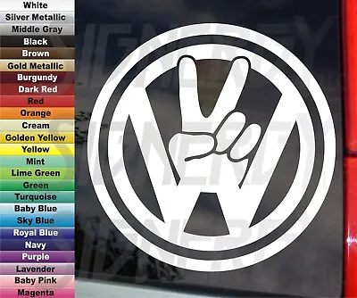 $4.85 • Buy Volkswagen VW Beetle Bug Bus Peace Sign Logo Car Vinyl Decal Sticker CHOICE