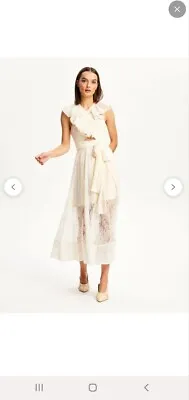 $101 • Buy Bnwt Alice Mccall Cream New Romantics Midi Dress - Size 10 Us6 (rrp $450)
