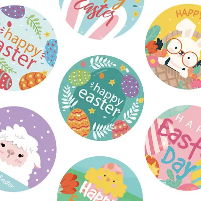 Happy Easter Day Stickers Bunny Rabbit Egg Chick Seal Decor Label 25/50/100pcs • $5.99
