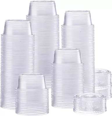 [200 Sets - 2 Oz.] Plastic Disposable Portion Cups With Lids Souffle Cups Jell • $17.41