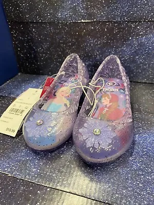 New Toddler Girl's Disney Frozen Ballet Jelly Purple Light Up Heels-  Size 6 • $17.88
