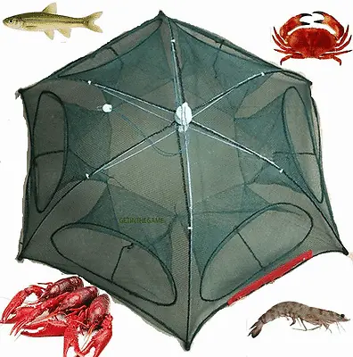 Fishing Bait Trap Crab Net Crawdad Shrimp Cast Dip Cage Fish Minnow Foldable NEW • $8.49