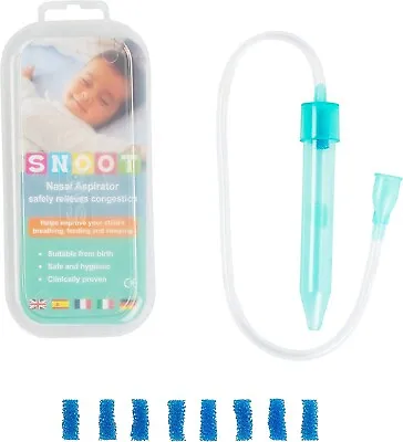 Nasal Aspirator For Baby With 9 Filters nasal Congestion Relief Hygienic Snoot . • £5.99