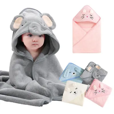 Toddler Baby Hooded Cartoon Towels Newborn Kids Bathrobe Soft Bath/Beach Towel • £7.61