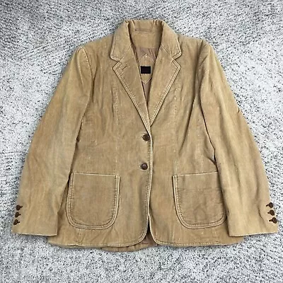 Vintage Corduroy Sport Coat Size 36 Jacket Suit Khaki Beige Check Point 2 Button • $38.89
