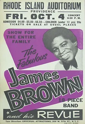 James Brown Reproduction 4  X 6  Mini Concert Poster Free Top Loader   • $4.99