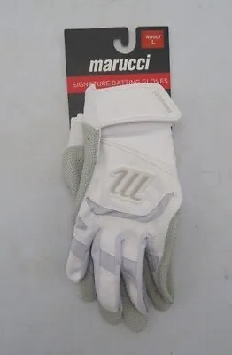 Marucci Sports 2021 Signature Batting Gloves Adult Size Large White/Grey NEW • $37.99