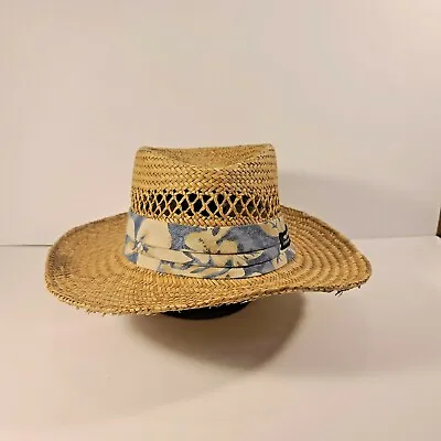 Panama Jack Straw Sun Hat Original Tropical Natural Unisex Beach Vintage  • $19.99