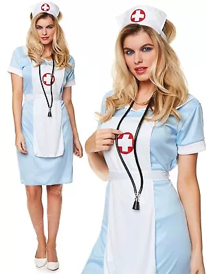 Adult Women Nurse Uniform Historical Costume Book Week/Day Halloween Fancy Dress • £15.49