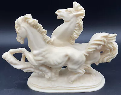 Vtg A. Santini Horse Sculpture Figurine Rearing Alabaster Resin Italy 4.5” Tall • $22