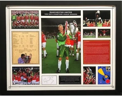 £265 • Buy Peter Schmeichel Signed And Framed Manchester United 1999 Winners Display 