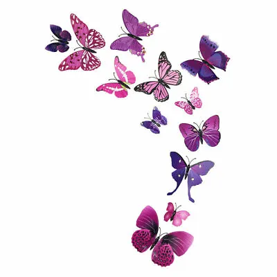 3D Magnetic Butterfly Wall Stickers Art Decals Home Decorations Room Decor 12pcs • £3.25