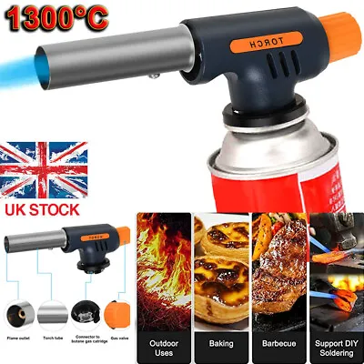 £8 • Buy Butane Gas Blow Torch Flamethrower Burner Welding Auto Ignition Camping BBQ Tool