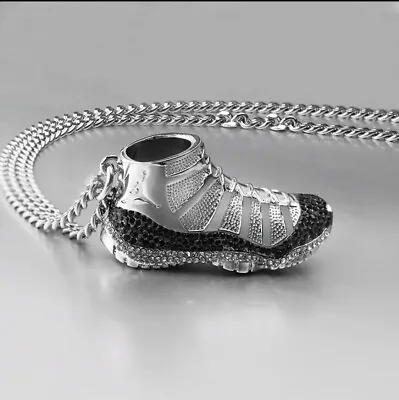 Iced Out Michael Jordan Concord 11’s Air Jordan Necklace Bling Pendant W/ Chain • $29.99