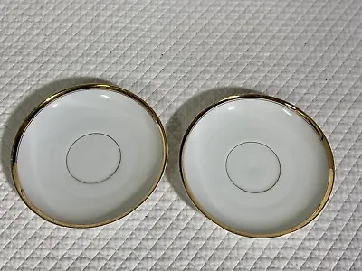 Two C T Altwasser  Germany Saucers White W/Gold Trim France 55” Excellent • $45