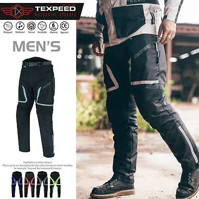 Motorcycle Trousers Motorbike Waterproof Cordura With CE Protective Biker Armour • £44.99