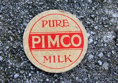 Milk Bottle : Lovely 1930's/40's Cardboard Cap PIMCO Portsea Island Co-op Dairy • £2.50