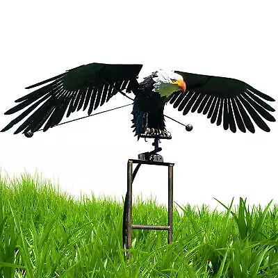 Bald Eagle Rocker Stake  Garden Statue Metal Owl Pile Garden Lawn Decoration  • $26.77