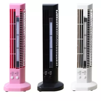 Tower Table Fan Bladeless Standing Cooling Fan With LED Light For Home Office • £16.96