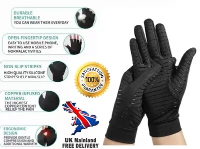 £5.49 • Buy Anti Arthritis Full Finger Gloves Hand Wrist Support  Compression Relief Pain