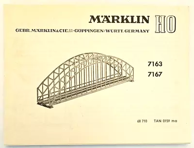 Marklin HO Directions 7163 7167 Scale Model Bridge Building • $9.99