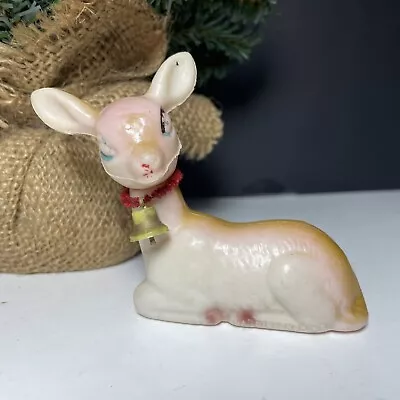 Vintage Celluloid Reindeer Plastic Deer Christmas Decor 3.75”x3” • $9