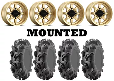 Kit 4 ITP Mammoth Mayhem Tires 32x10-14 On Method 410 Bead Grip Gold Wheels POL • $2017.93