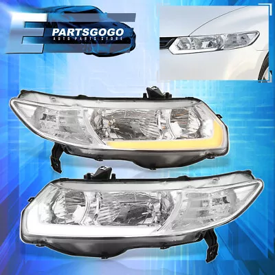For 06-11 Honda Civic FG Coupe JDM Clear LED DRL Sequential Headlights Lamps Set • $193.99