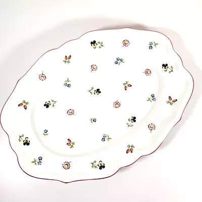 Villeroy & Boch Petite Fleur 14in Oval Platter Plate Meat Cookies Appetizers • $29