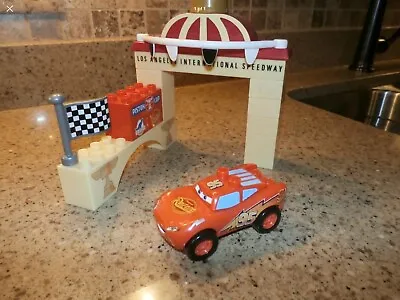 Used Pixar Cars Lightening McQueen Piston Cup Mega Blocks 7767 • $10